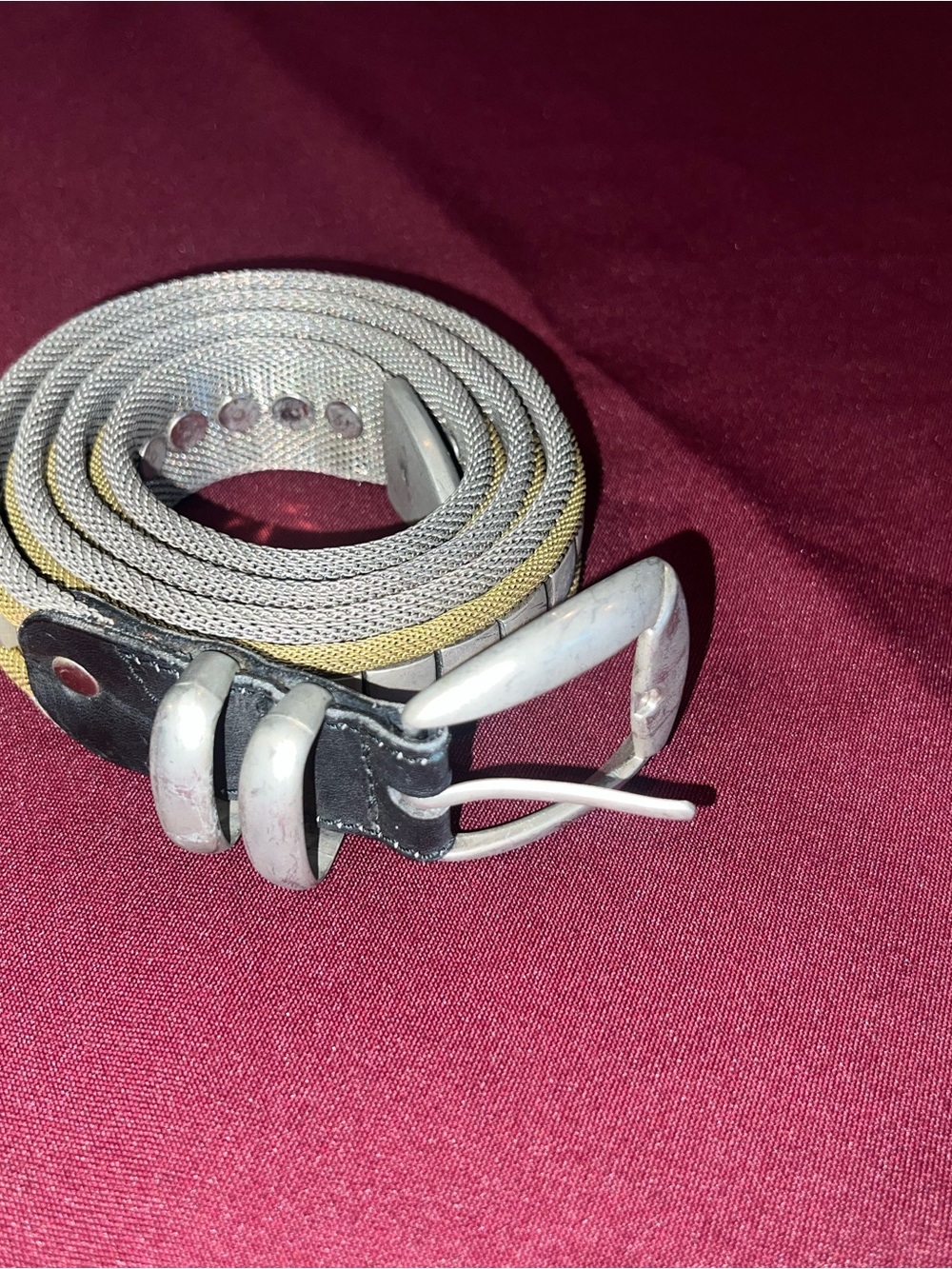 Vintage stainless steel & Brass Belt with Buckle